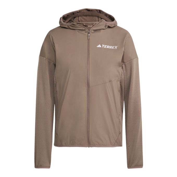 Adidas Damen Terrex Xperior Climawarm+ Wind Light Fleece Kapuzenjacke