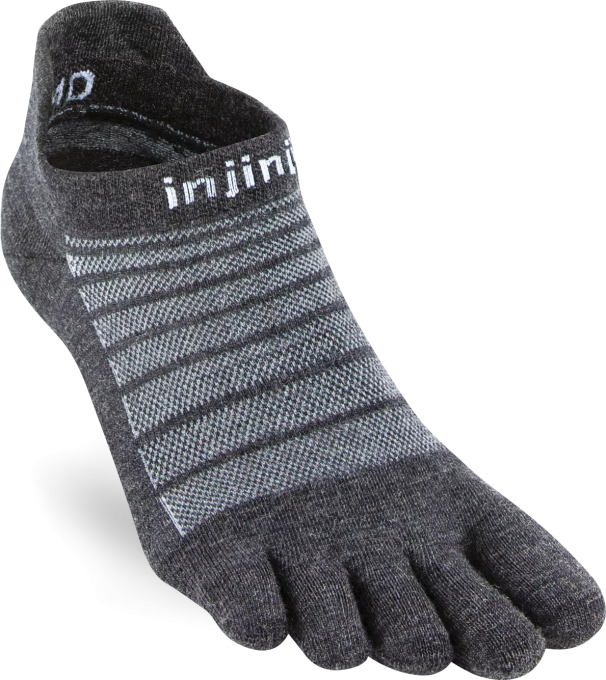 injinji Unisex Run Lightweight No-Show Wool Zehensocken